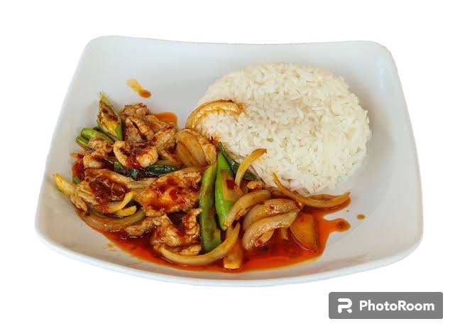 ข้าวราดผัดน้ำพริกเผา