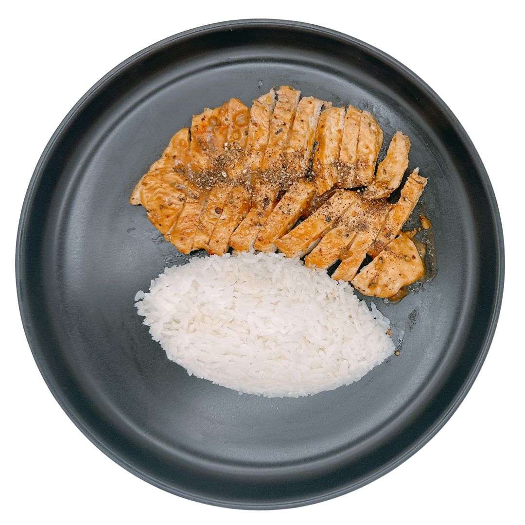 ข้าวหน้าสเต็กไก่ย่างพริกไทยดำ