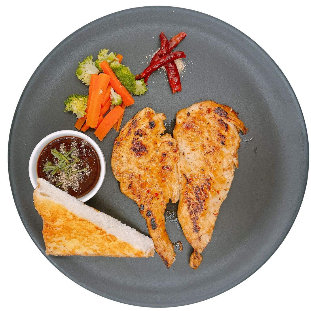 สเต็กไก่ซอสแจ่ว