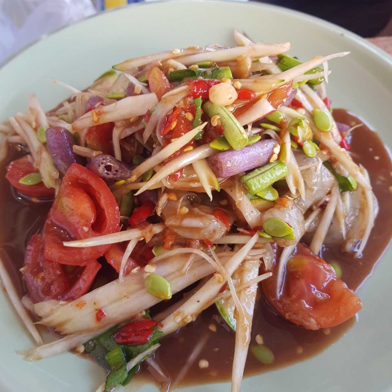 ตำลาว+กุ้งสด